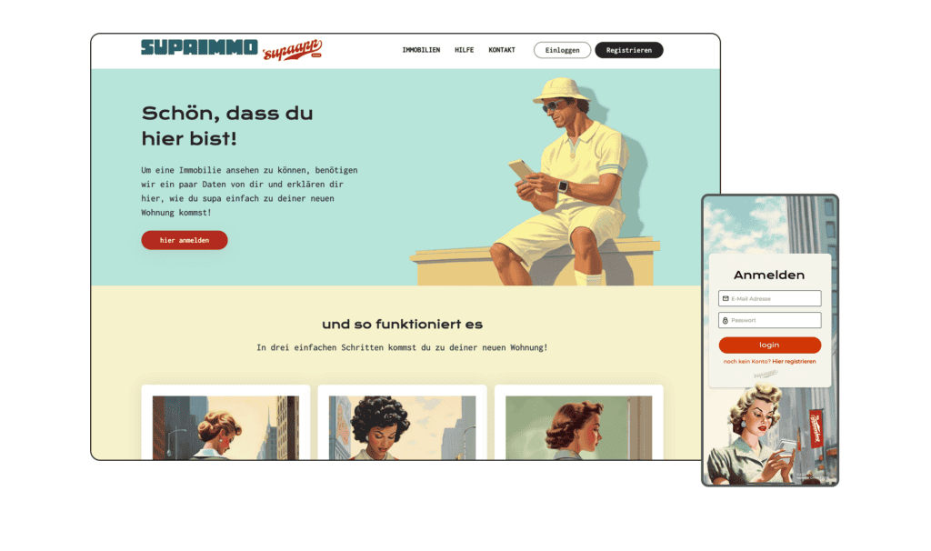 Harald Palma promoting real estate services for Super Immo Project.